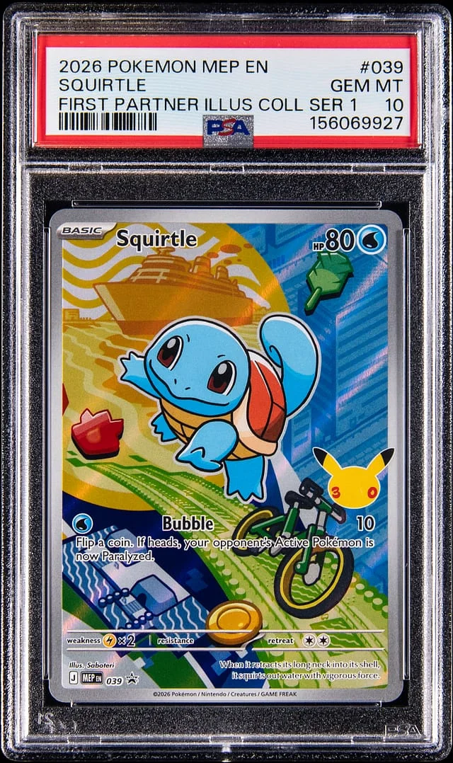 2026 Pokemon Mega Evolution Black Star Promo First Partner Illustration Collection Series 1 Squirtle #039 card image