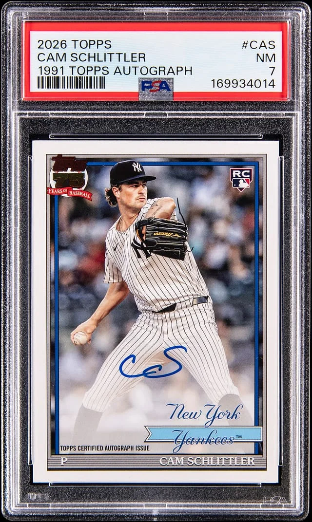 2026 Topps Cam Schlittler 1991 Topps Autographs #91A-CAS card image
