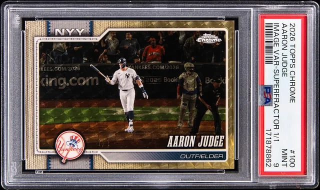 2026 Topps Chrome Aaron Judge Image Variation SuperFractor #100 card image