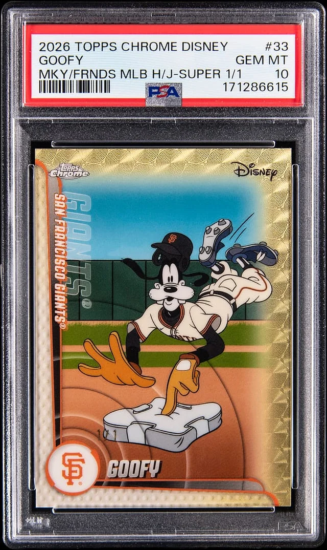 2026 Topps Chrome Goofy Disney Mickey and Friends MLB Home Jerseys SuperFractor #MLBH-33 card image