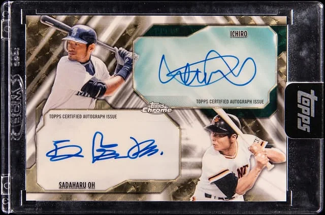 2026 Topps Chrome Ichiro/Sadaharu Oh Dual Autographs SuperFractor #DA-IO card image