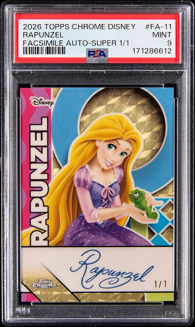 2026 Topps Chrome Rapunzel Disney Facsimile Autographs SuperFractor #FA-11 card image