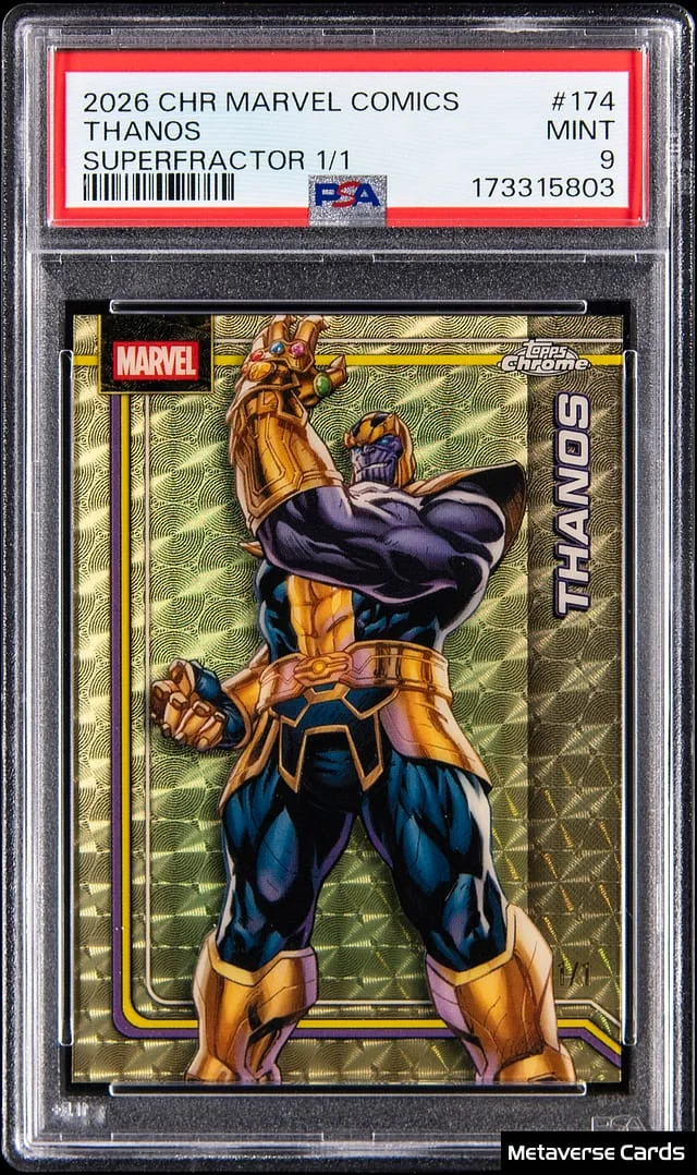 2026 Topps Chrome Thanos Marvel Comics SuperFractor #174 card image
