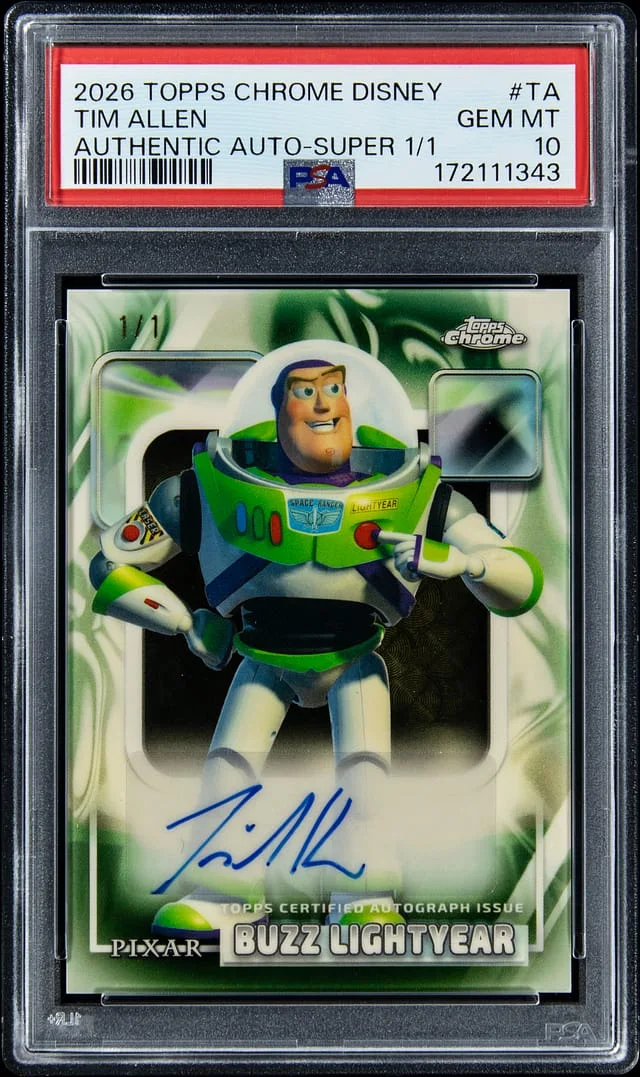 2026 Topps Chrome Tim Allen Disney Authentic Autographs SuperFractor #AA-TA card image