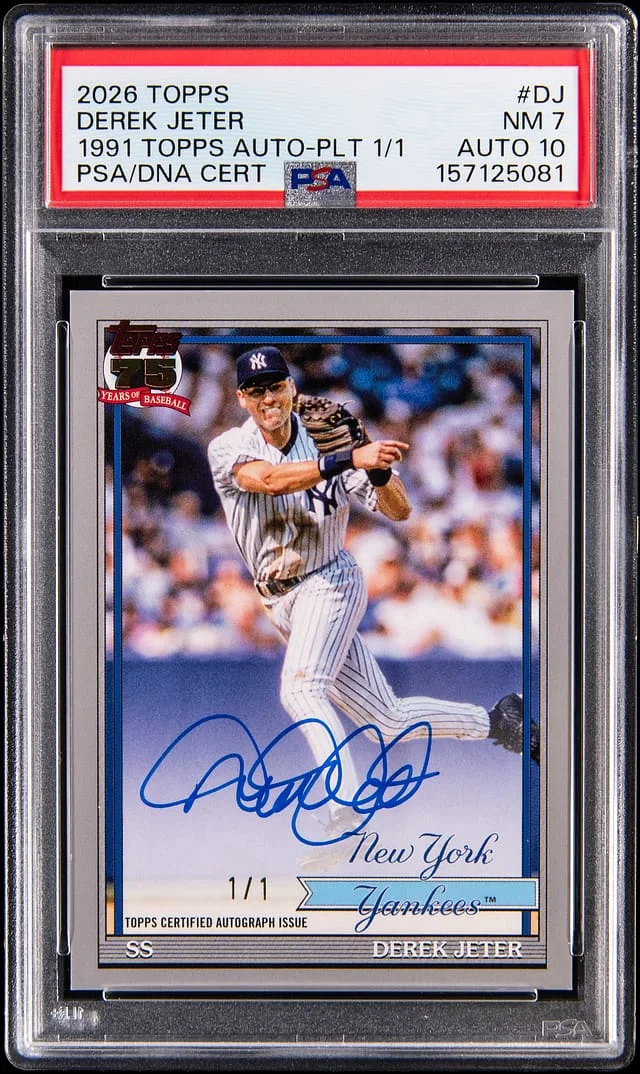 2026 Topps Derek Jeter 91 Topps Autographs Platinum #91A-DJ card image