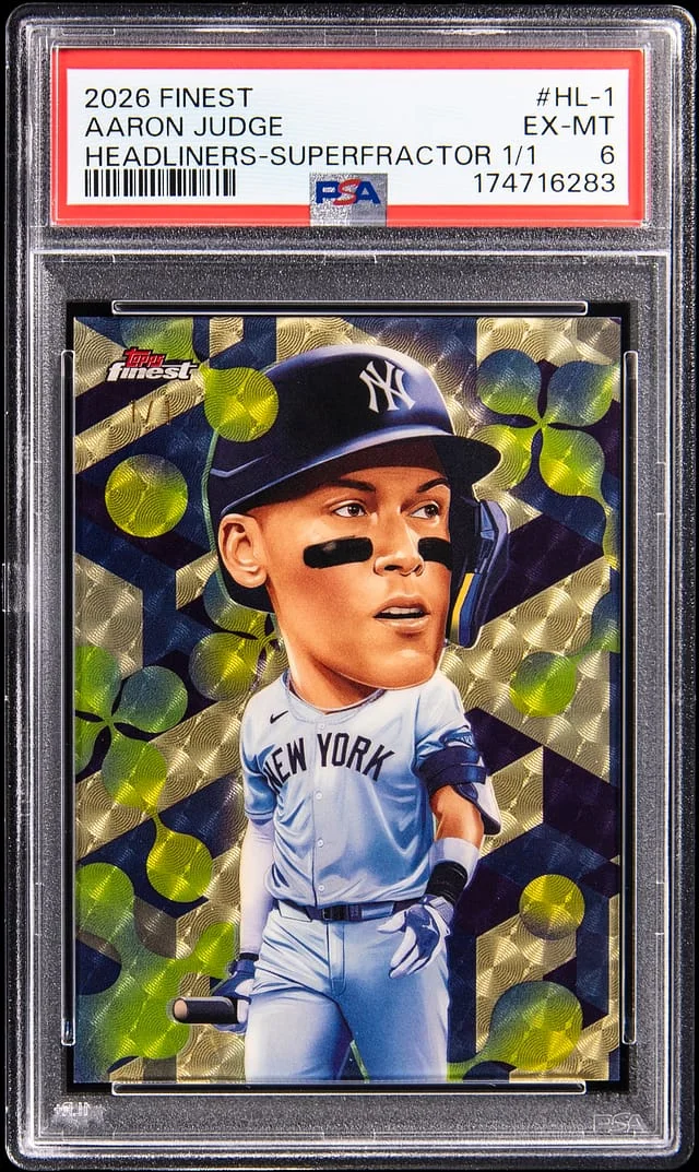 2026 Topps Finest Aaron Judge Headliners SuperFractor #HL-1 card image
