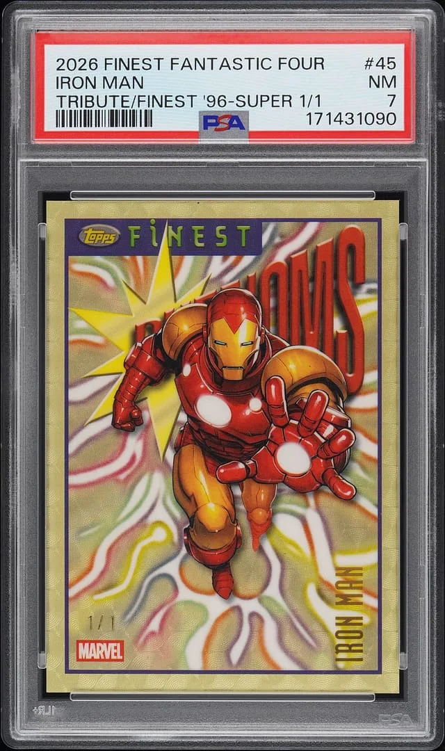 2026 Topps Finest Iron Man Fantastic Four Tribute to Finest '96 SuperFractor #TF-045 card image