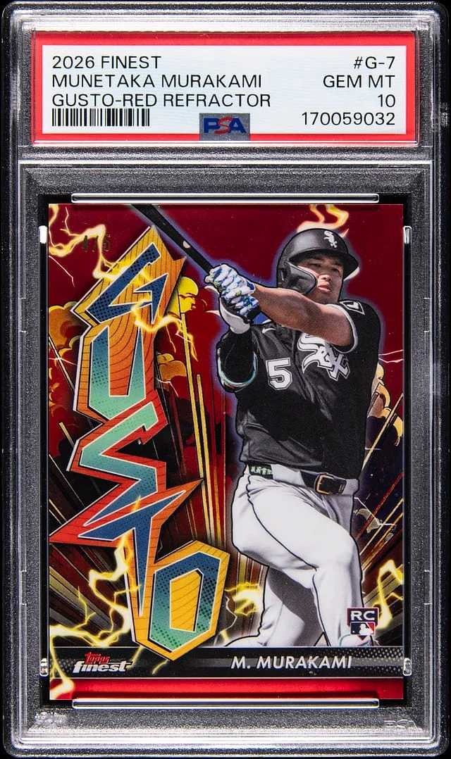 2026 Topps Finest Munetaka Murakami Gusto Red Refractor #G-7 card image