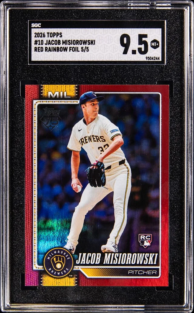 2026 Topps Jacob Misiorowski Red Rainbow Foil #10 card image