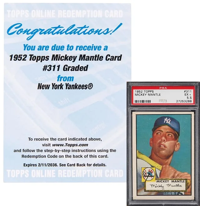2026 Topps Mickey Mantle Unused Redemption 1952 Topps #311 card image