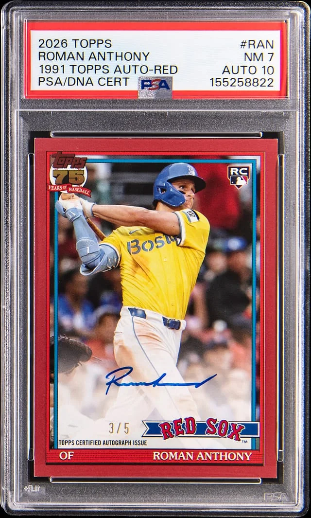 2026 Topps Roman Anthony 1991 Topps Autographs Red #91A-RAN card image