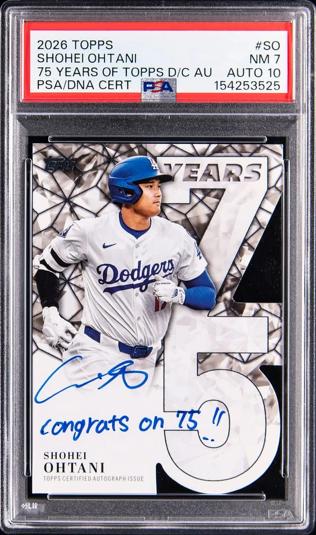 2026 Topps Shohei Ohtani 75 Years of Topps Die-Cut Autographs #75YA-SO card image