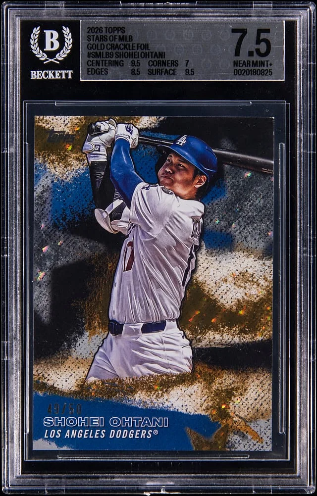 2026 Topps Shohei Ohtani Stars of MLB Gold Crackle Foil #SMLB-9 card image