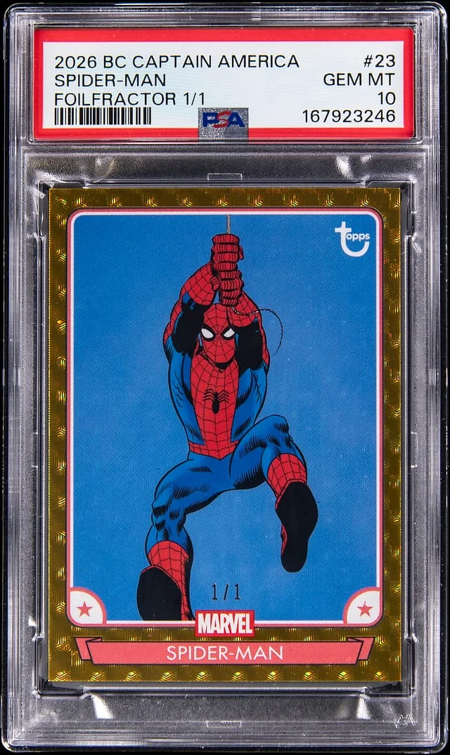 2026 Topps Spider-Man Brooklyn Collection Captain America 85th Anniversary Foilfractor #23 card image