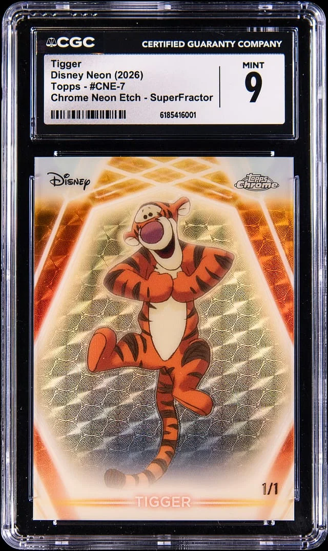 2026 Topps Tigger Disney Neon Chrome Neon Etch SuperFractor #CNE-7 card image