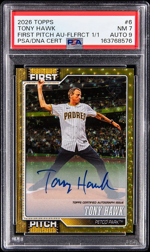 2026 Topps Tony Hawk First Pitch Autograph FoilFractor #FP-6 card image