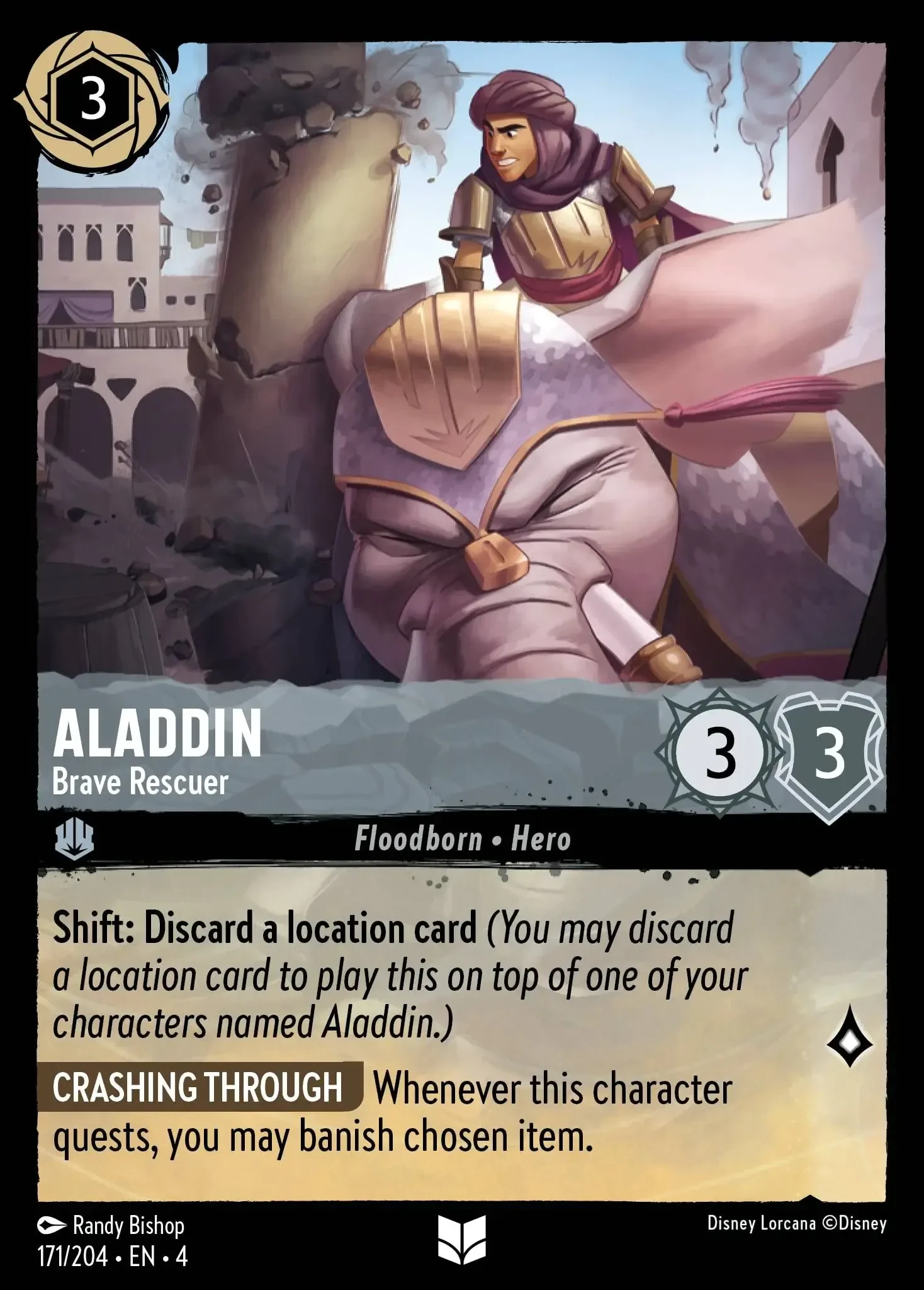 2024 Ursula's Return Aladdin - Brave Rescuer Uncommon #171 Uncommon card image