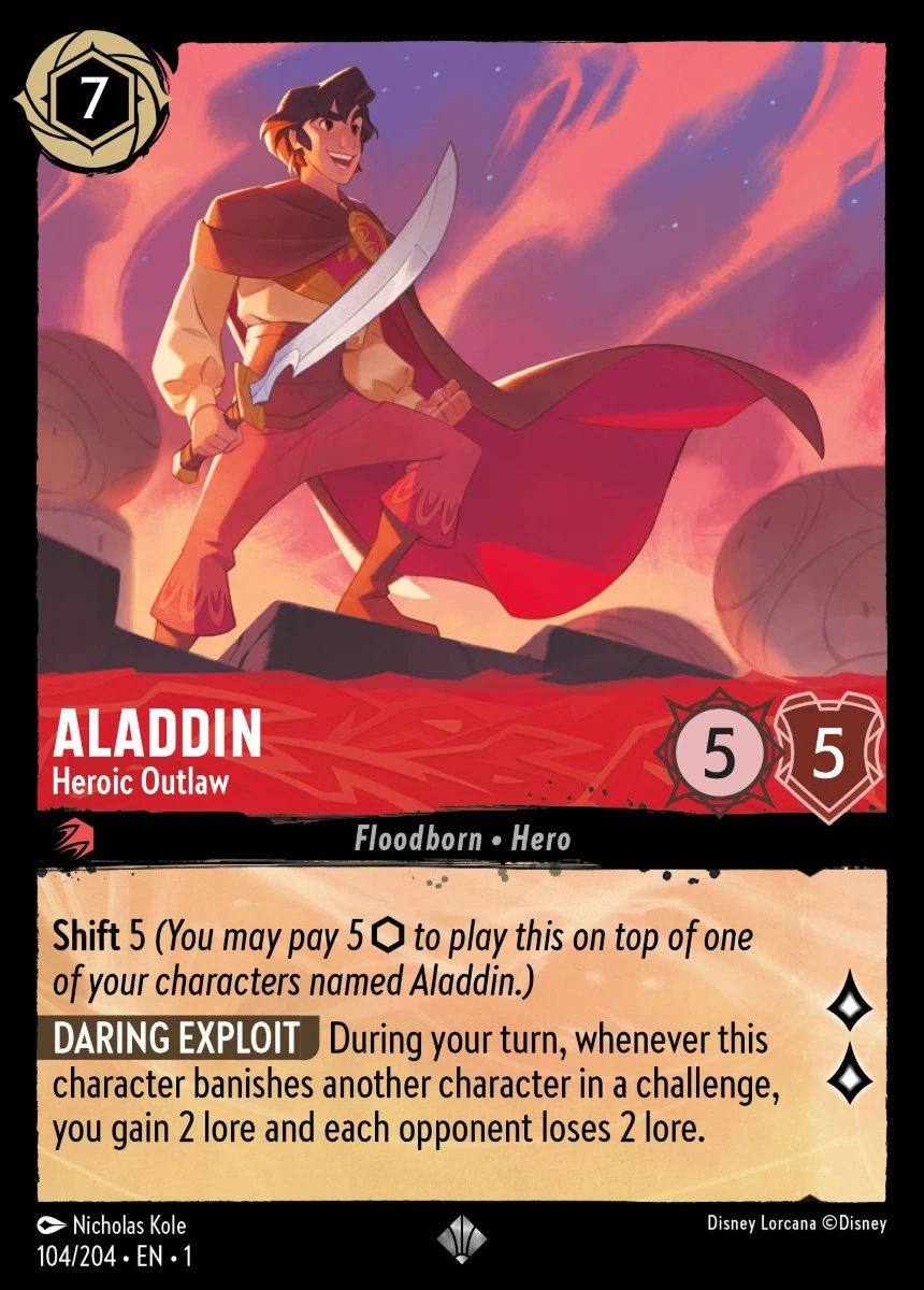 2023 The First Chapter Aladdin - Heroic Outlaw #104 Super Rare card image