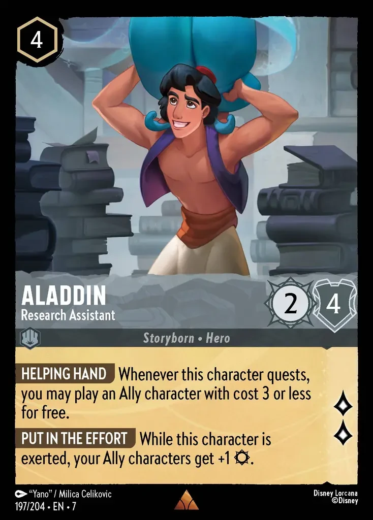 2025 Archazia's Island Aladdin - Research Assistant #197 Rare card image