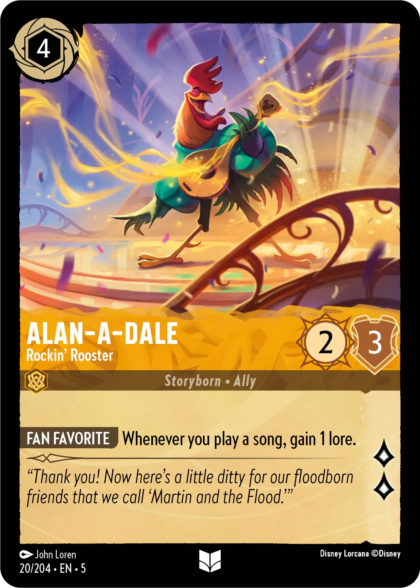 2024 Shimmering Skies Alan-a-Dale - Rockin' Rooster Uncommon #20 Uncommon card image