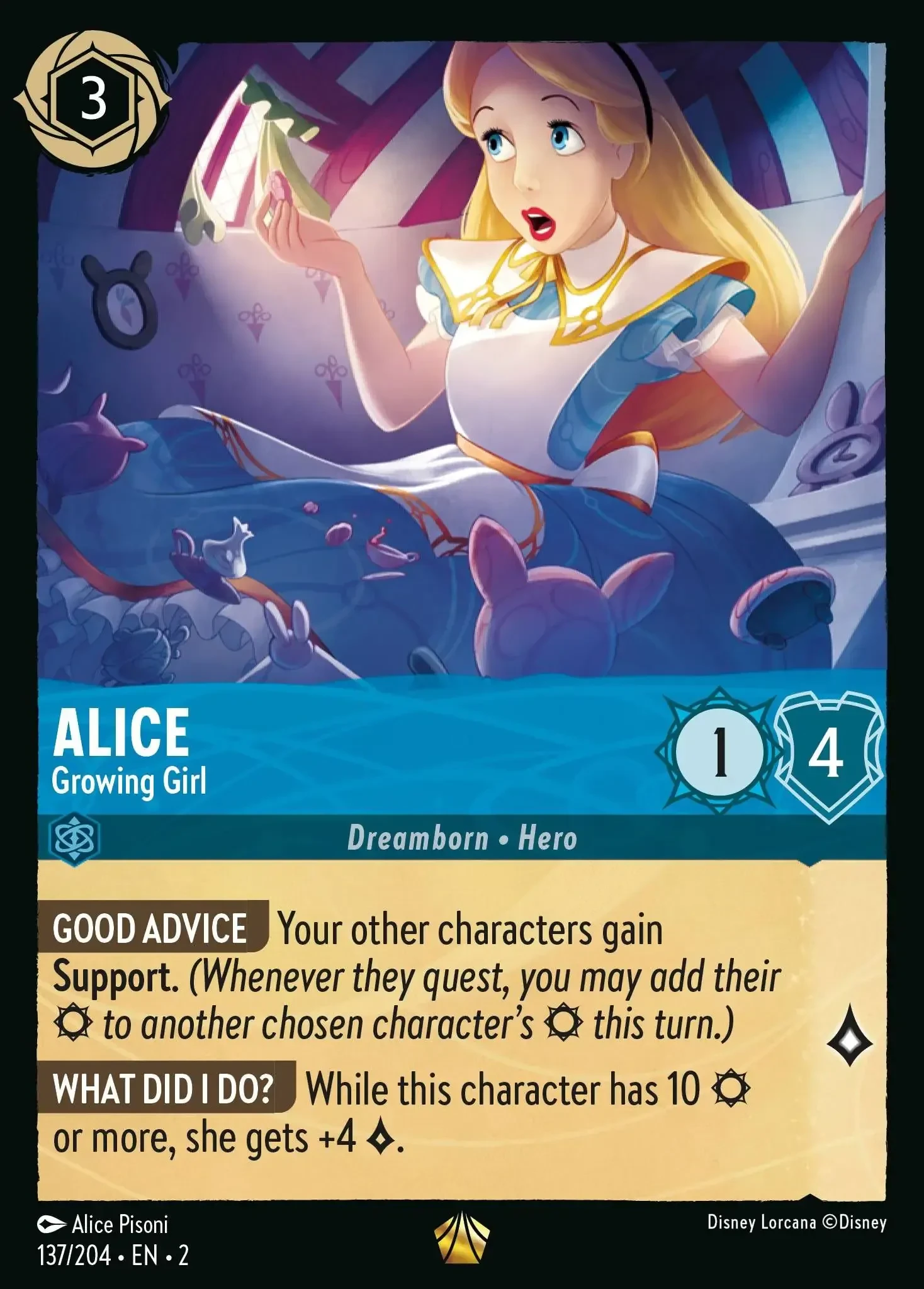 2023 Rise of The Floodborn Alice - Growing Girl #137 Legendary card image