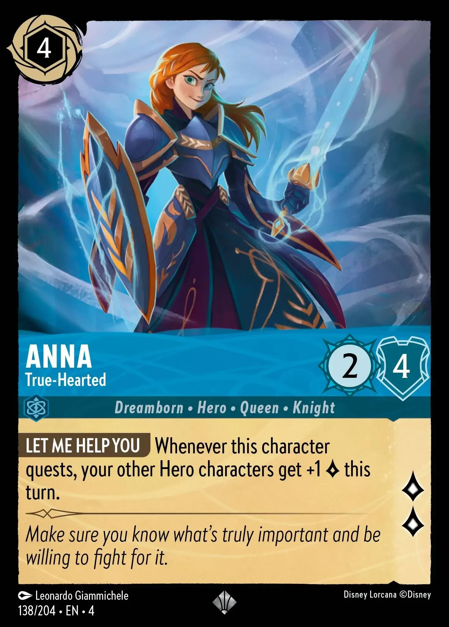 2024 Ursula's Return Anna - True-Hearted Super Rare #138 Super Rare card image