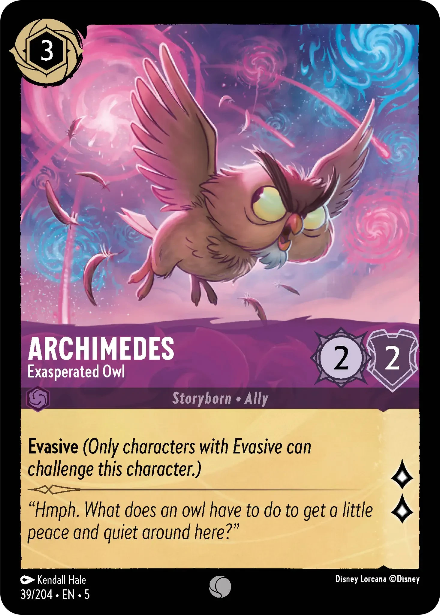 2024 Shimmering Skies Archimedes - Exasperated Owl Common #39 Common card image
