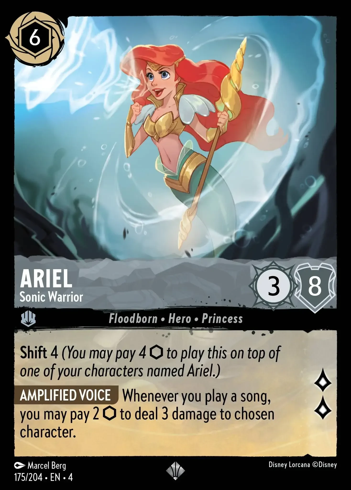 2024 Ursula's Return Ariel - Sonic Warrior Super Rare #175 Super Rare card image