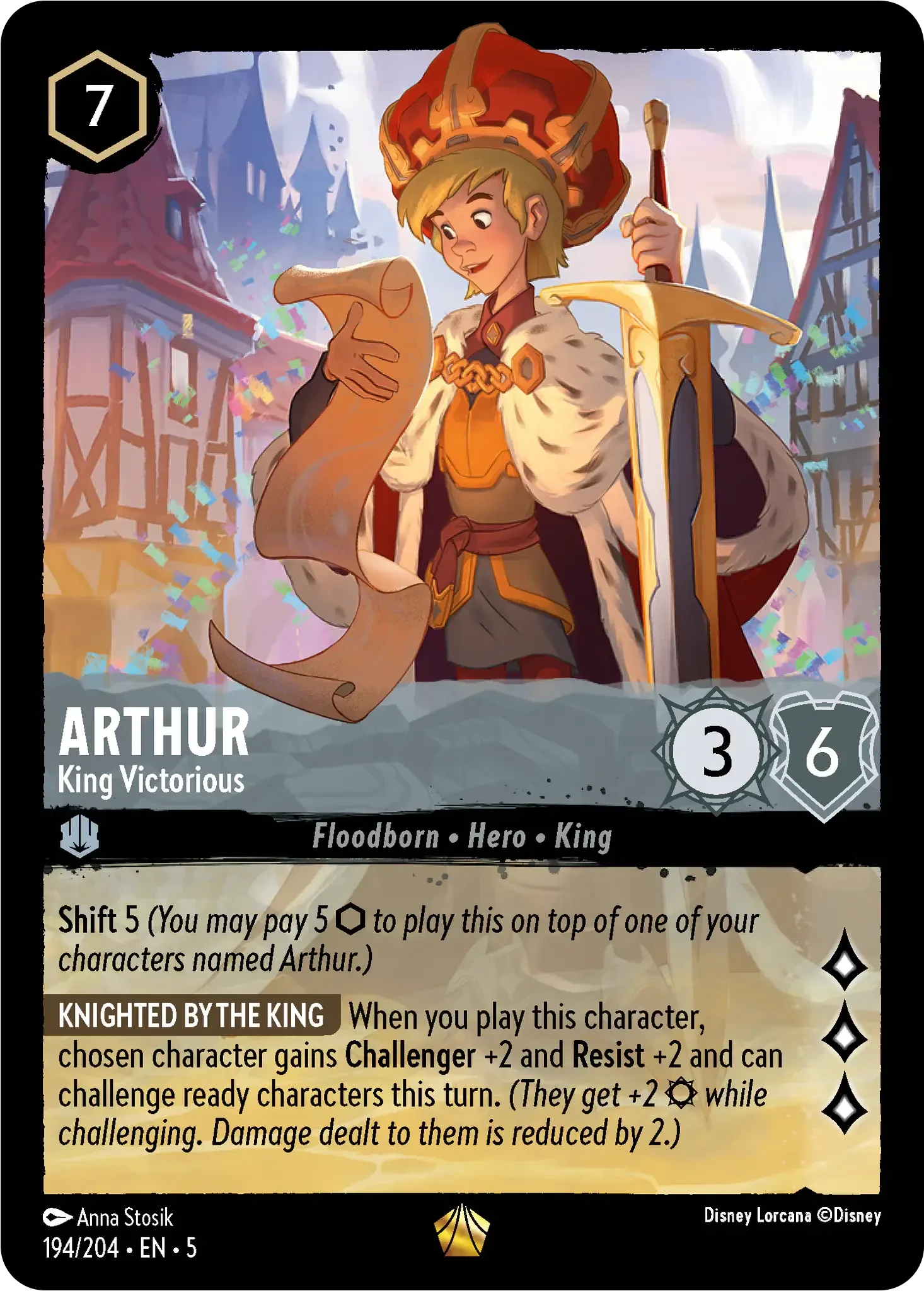 2024 Shimmering Skies Arthur - King Victorius #194 Legendary card image