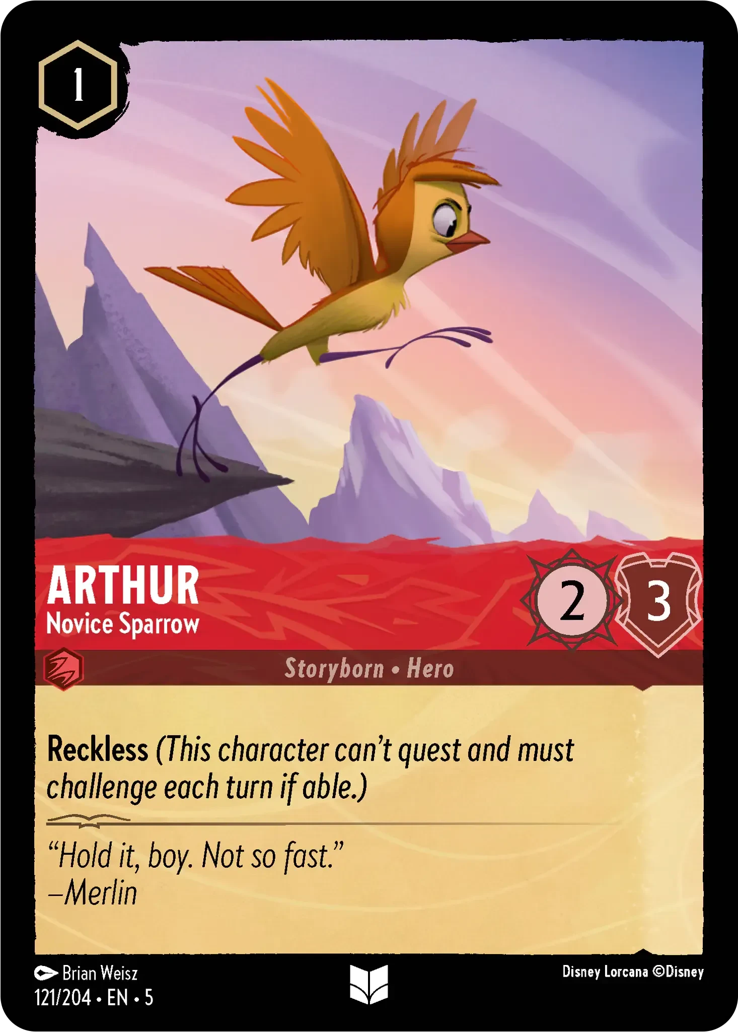 2024 Shimmering Skies Arthur - Novice Sparrow #121 Common card image