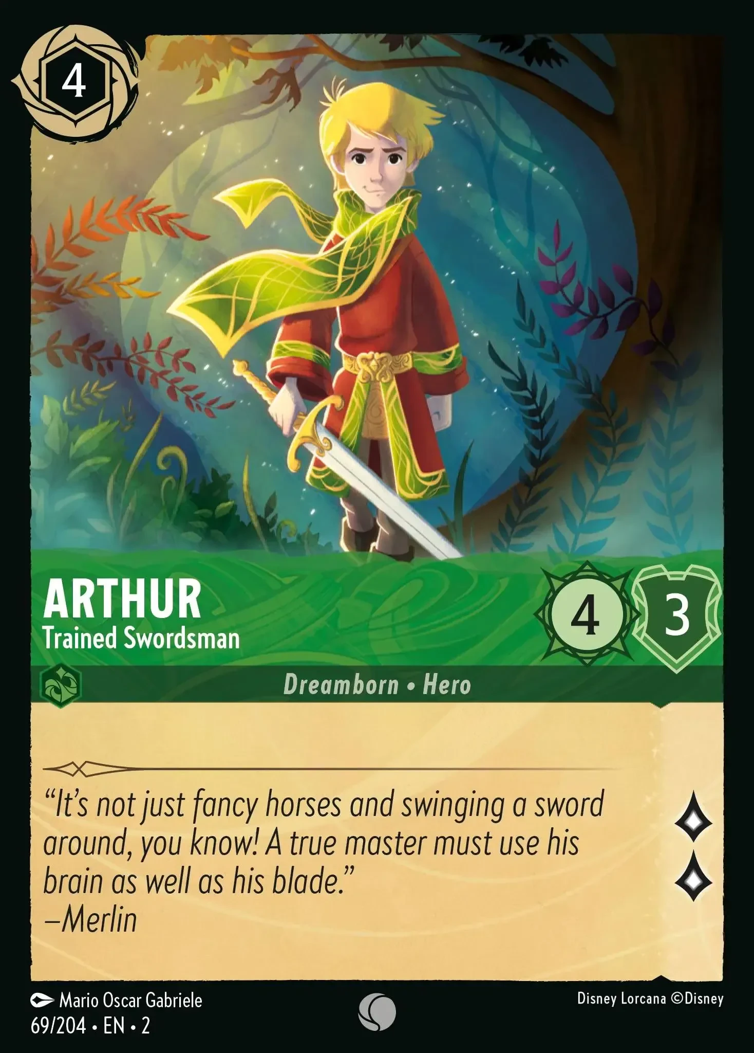 2023 Rise of The Floodborn Arthur - Trained Swordsman #69 Common card image