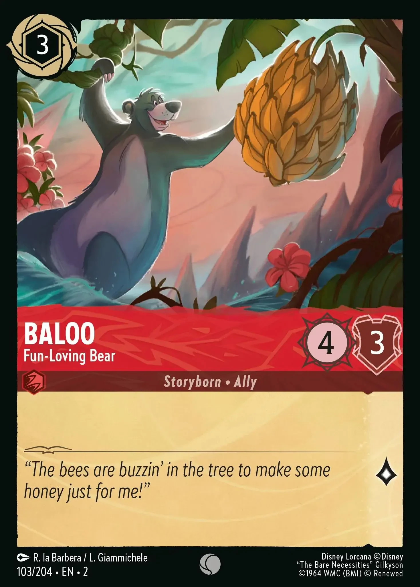 2023 Rise of The Floodborn Baloo - Fun-Loving Bear #103 Common card image