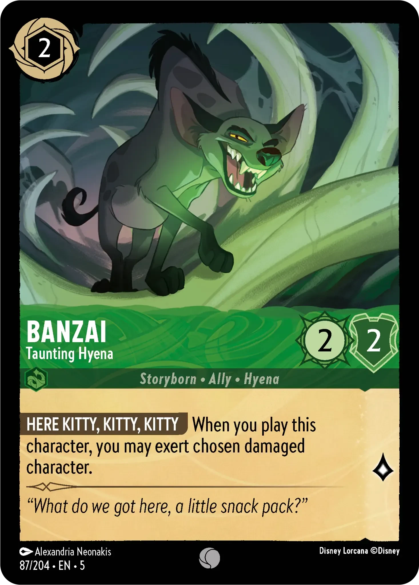 2024 Shimmering Skies Banzai - Taunting Hyena #87 Common card image