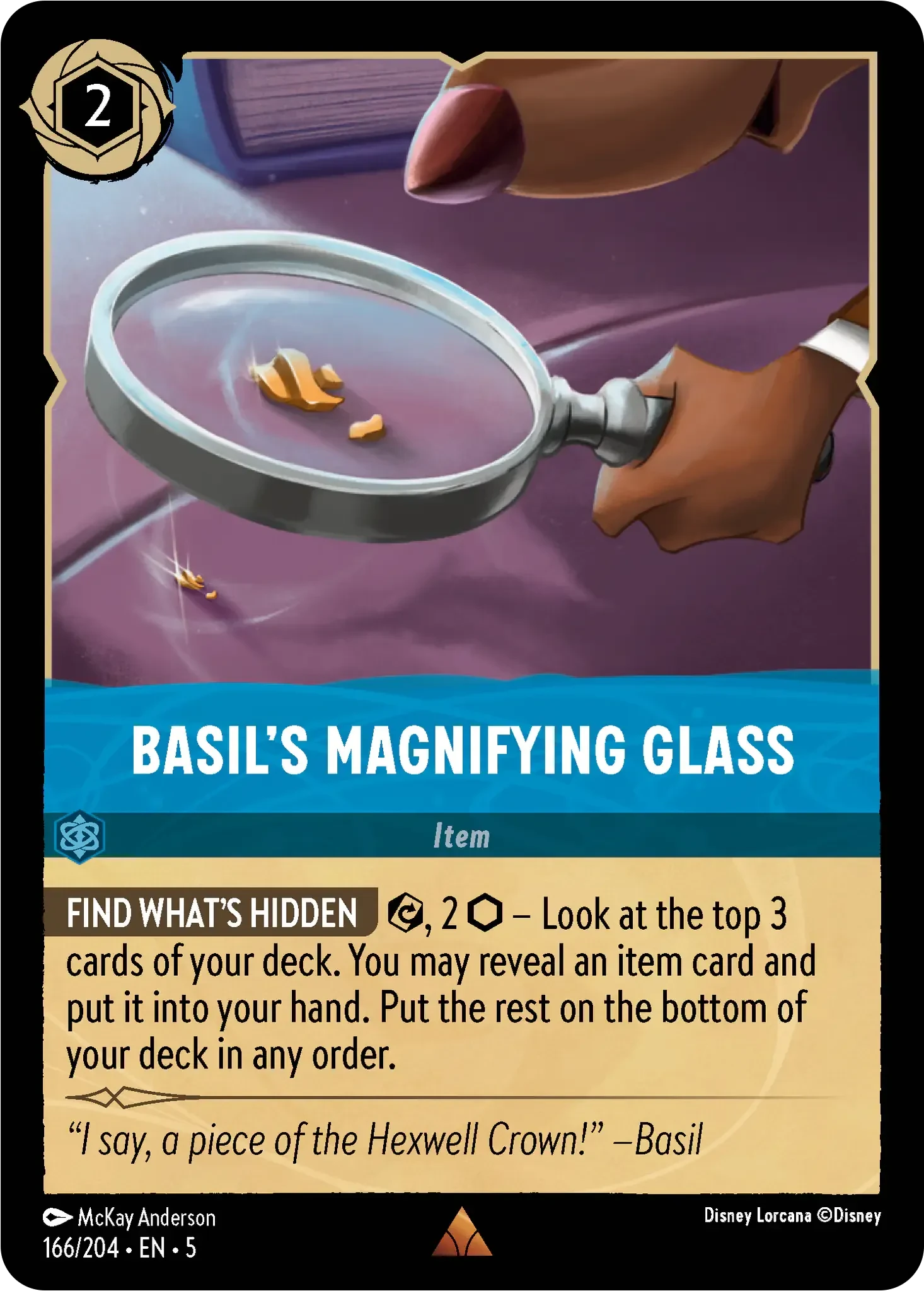 2024 Shimmering Skies Basil's Magnifying Glass #166 Rare card image