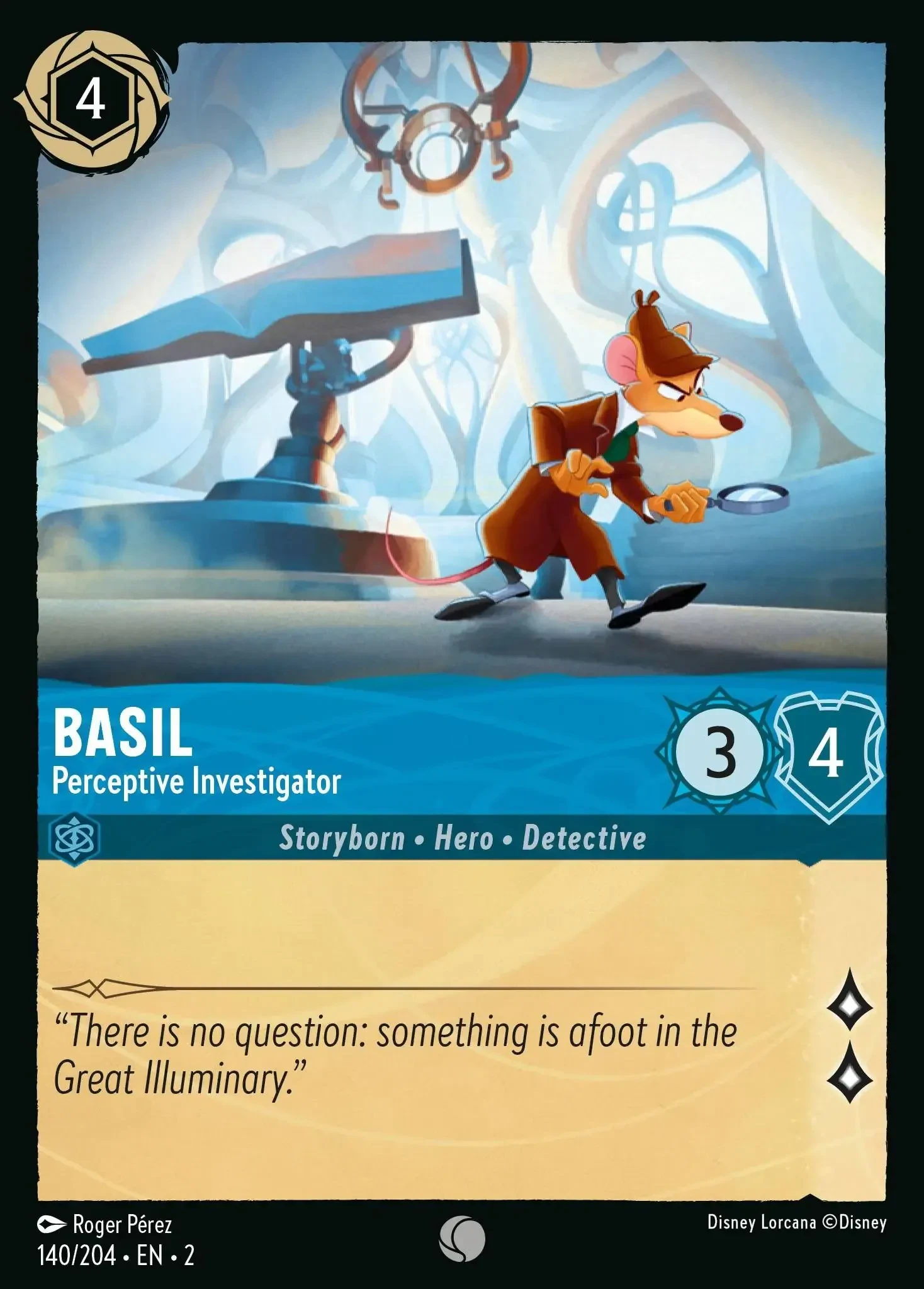 2023 Rise of The Floodborn Basil - Perceptive Investigator #140 Common card image