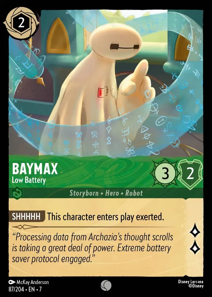2025 Archazia's Island Baymax - Low Battery #87 Common card image