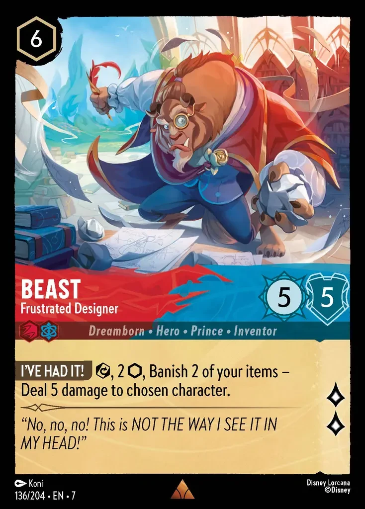 2025 Archazia's Island Beast - Frustrated Designer #136 Rare card image