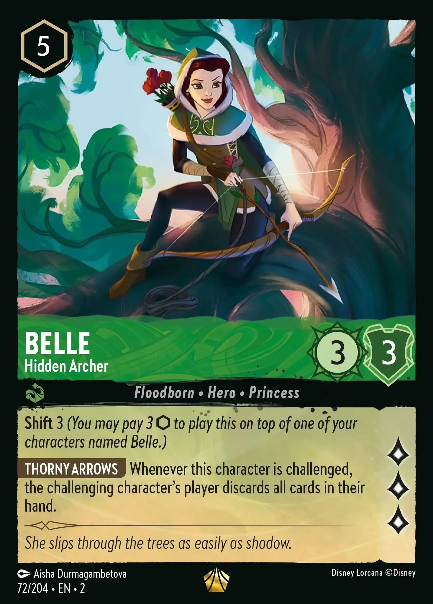 2023 Rise of The Floodborn Belle - Hidden Archer #72 Legendary card image