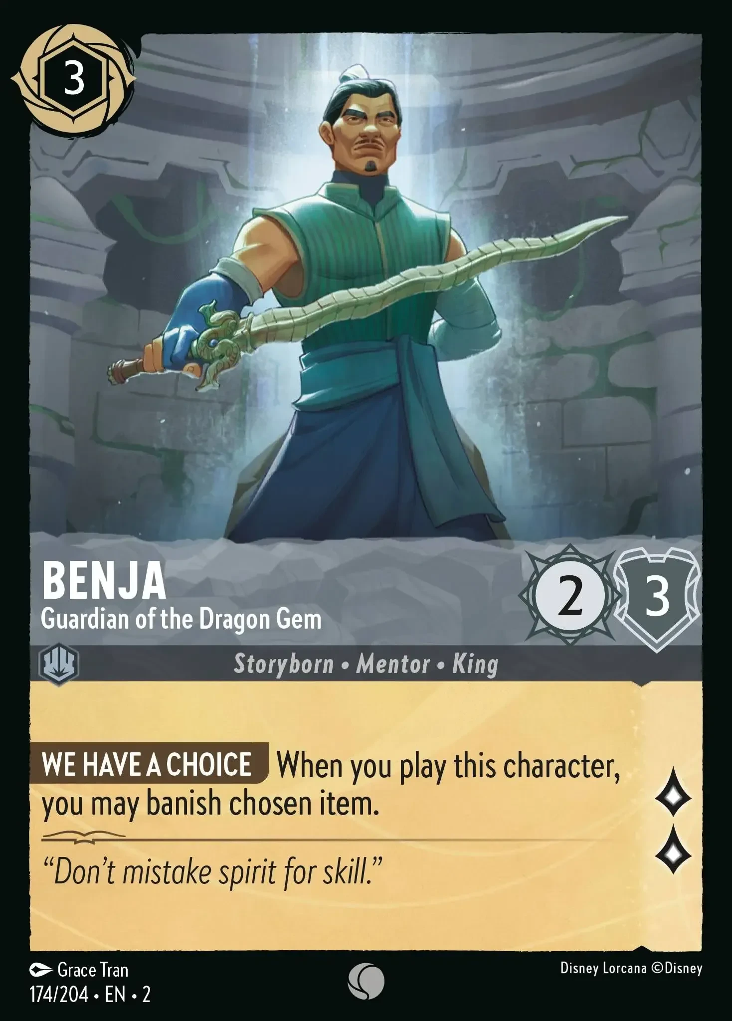 2023 Rise of The Floodborn Benja - Guardian of the Dragon Gem #174 Common card image