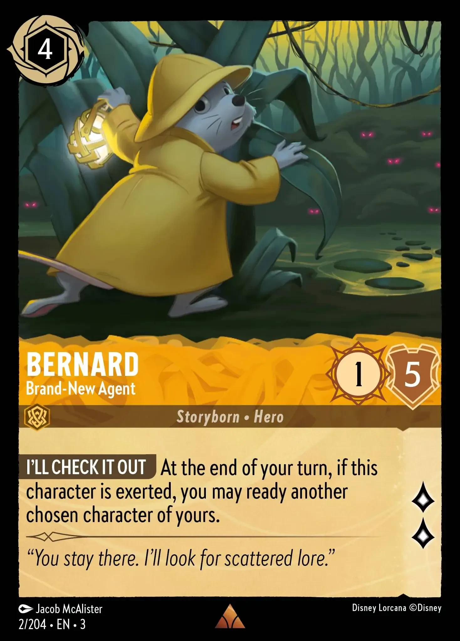 2024 Into the Inklands Bernard - Brand-New Agent #2 Rare card image