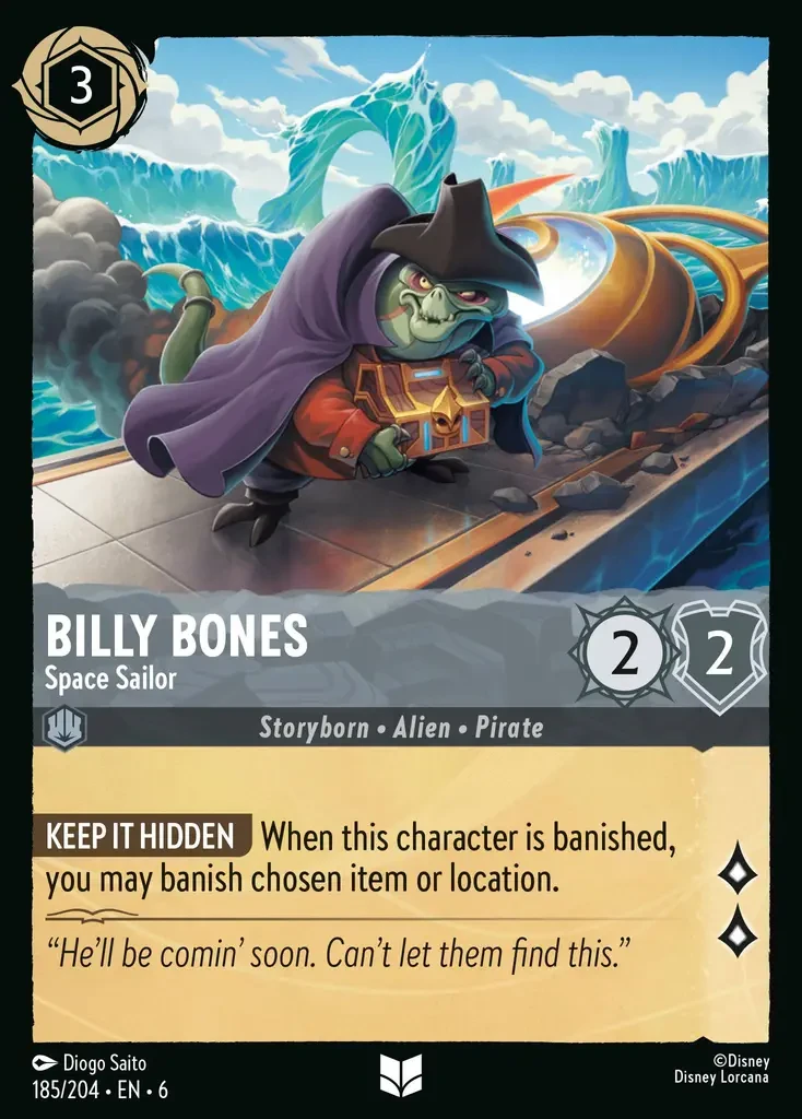 2024 Azurite Sea Billy Bones - Space Sailor #185 Uncommon card image