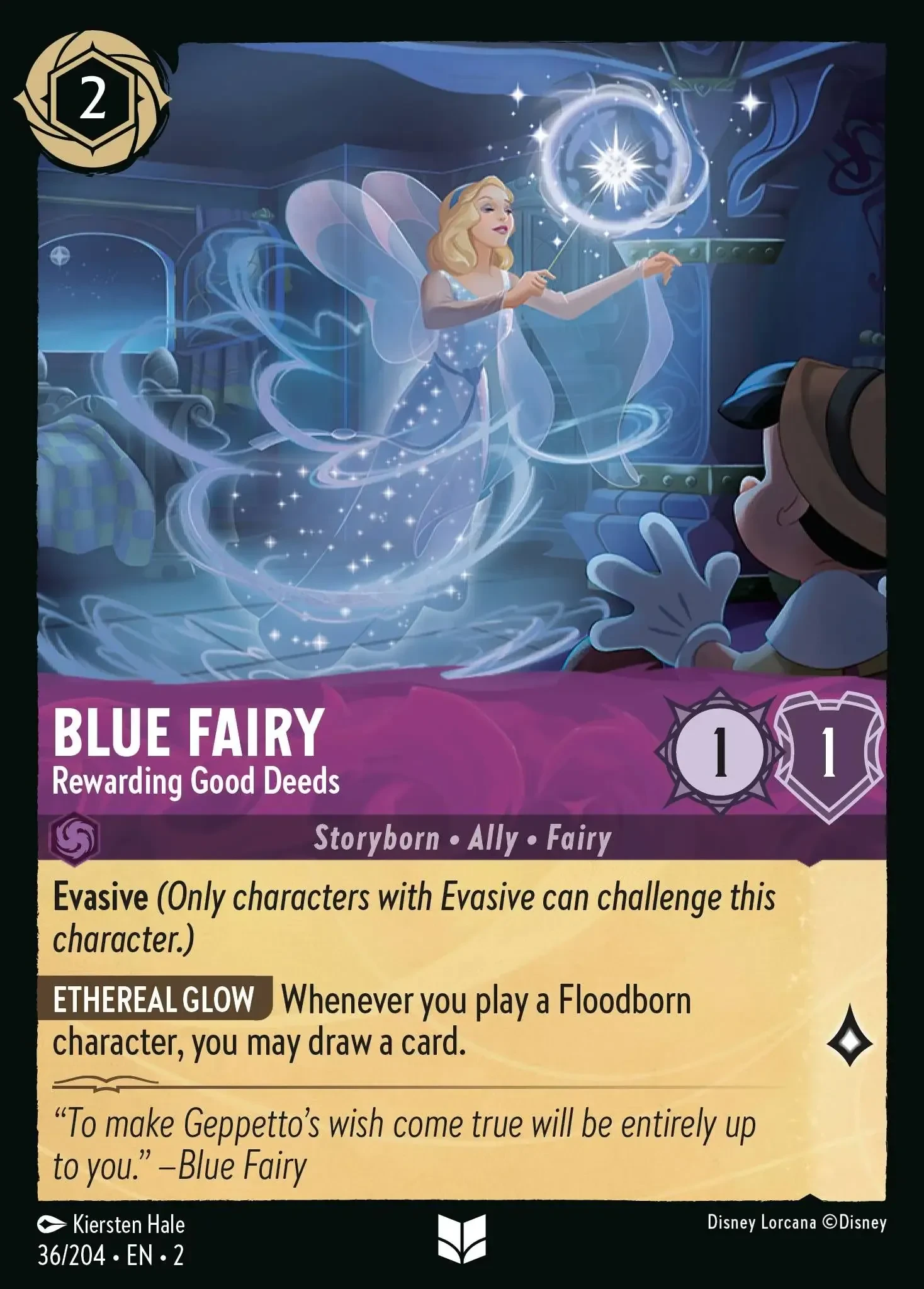 2023 Rise of The Floodborn Blue Fairy - Rewarding Good Deeds #36 Uncommon card image