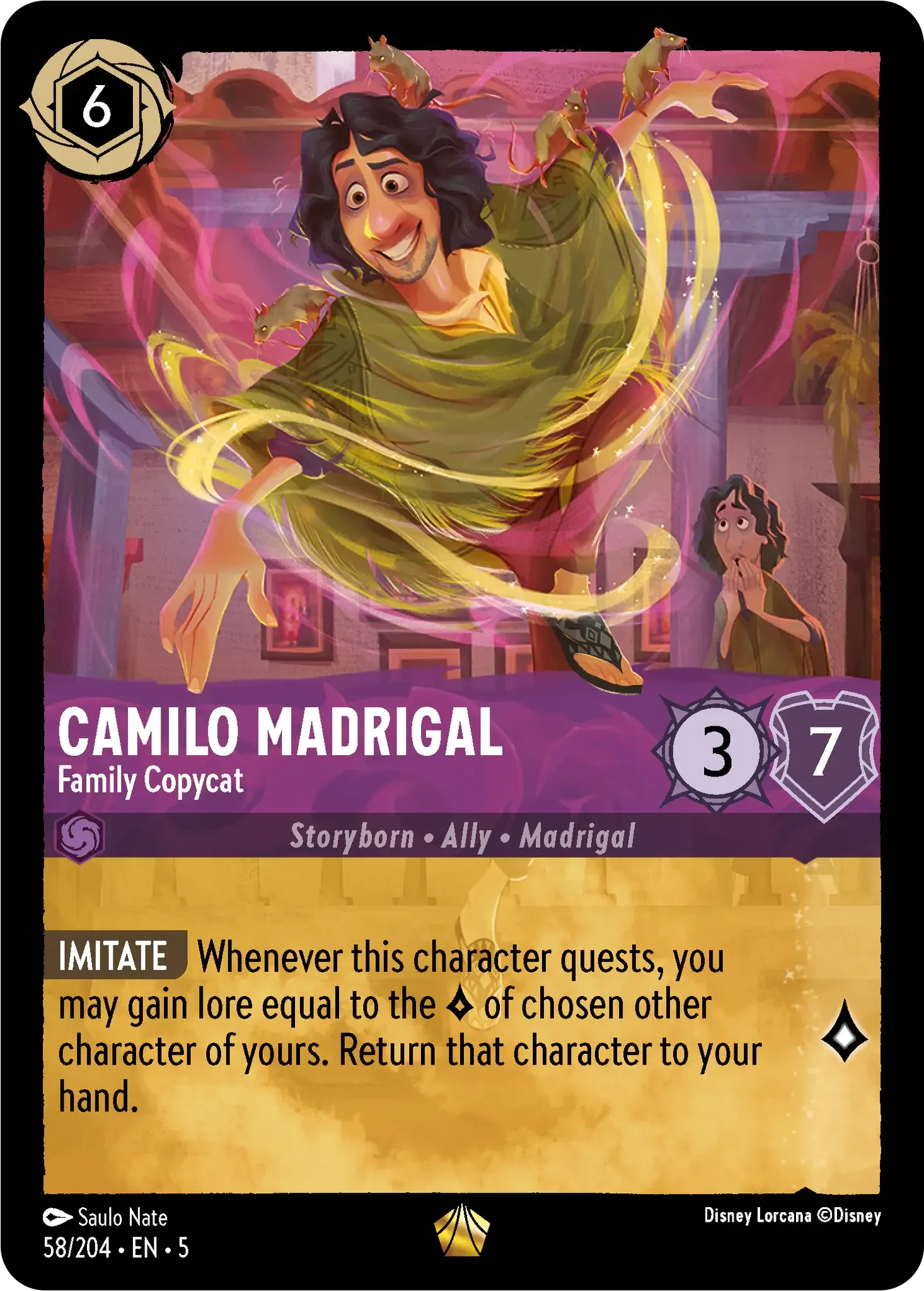 2024 Shimmering Skies Camilo Madrigal - Family Copycat Legendary #58 Legendary card image