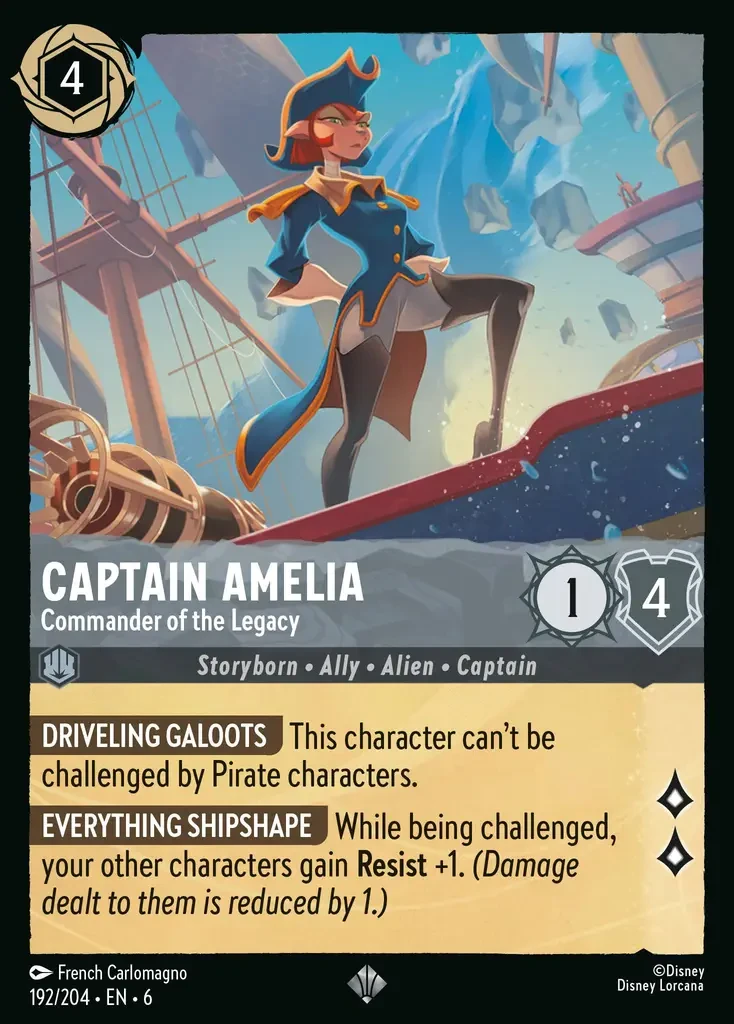 2024 Azurite Sea Captain Amelia - Commander of the Legacy #192 Super Rare card image