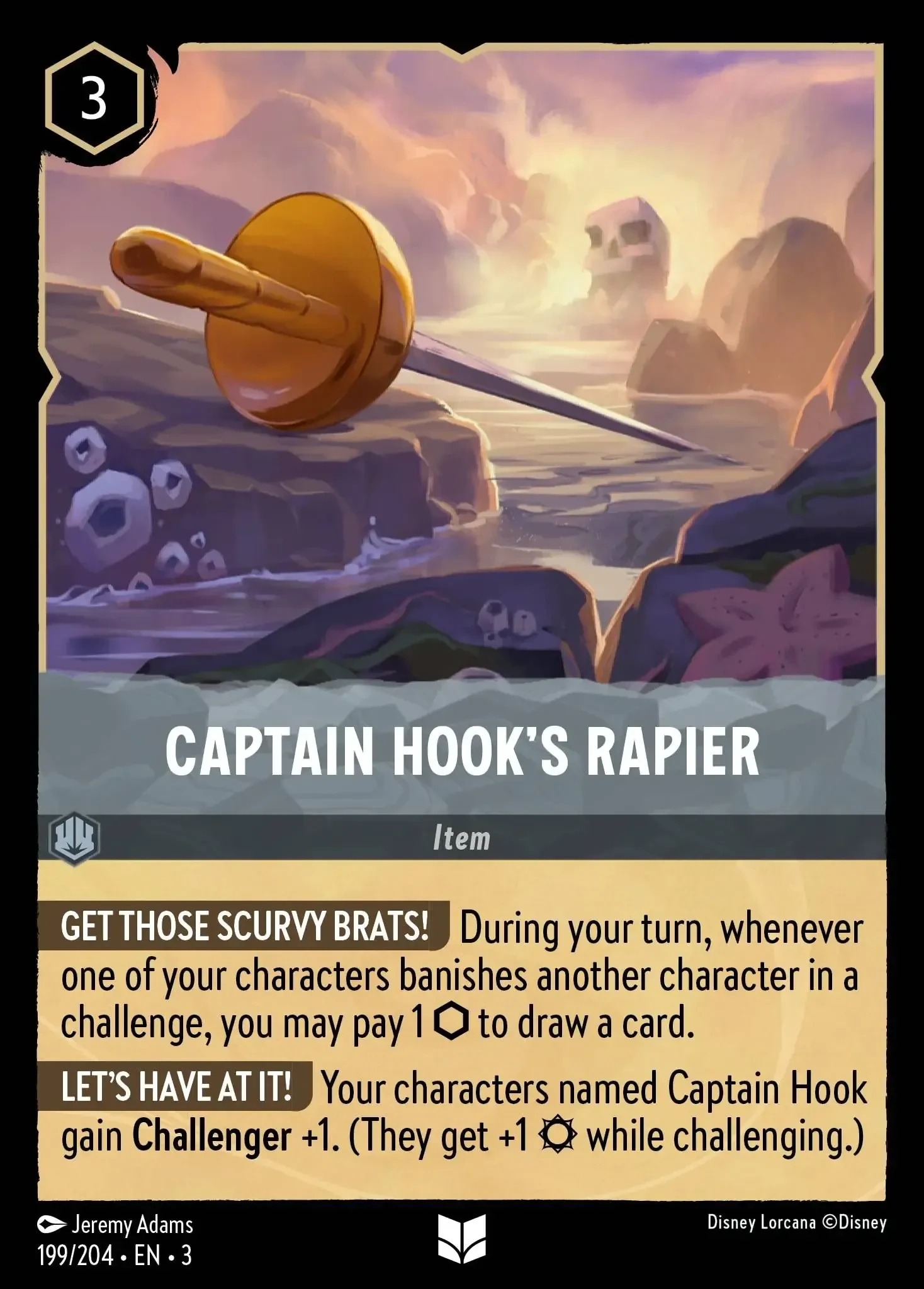 2024 Into the Inklands Captain Hook's Rapier #199 Uncommon card image