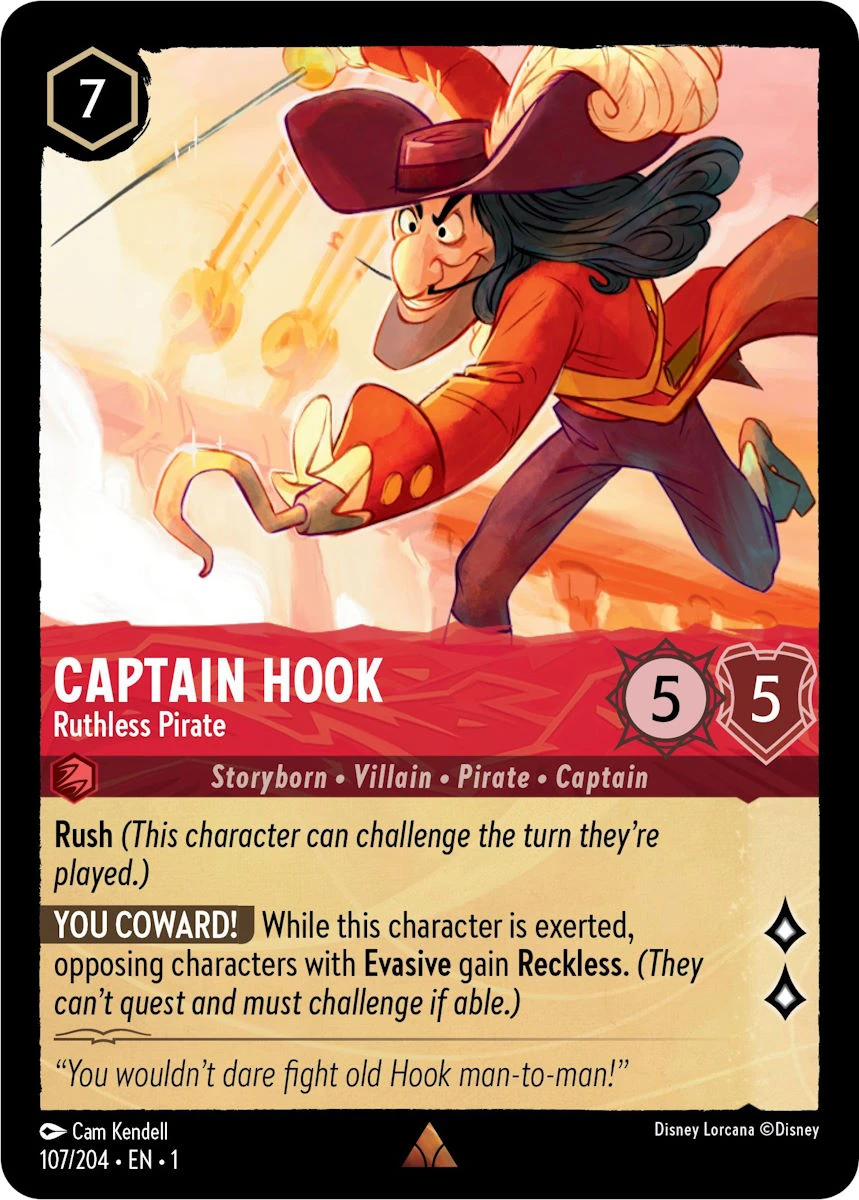 2023 The First Chapter Captain Hook - Ruthless Pirate Rare #107 Rare card image