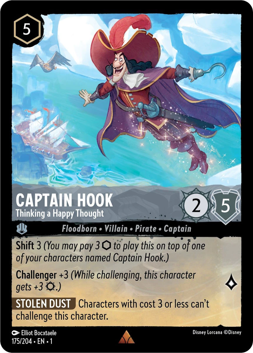 2023 The First Chapter Captain Hook - Thinking a Happy Thought Rare #175 Rare card image