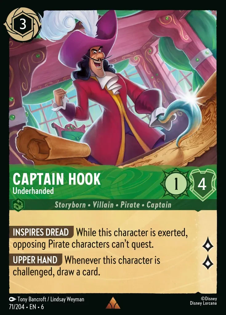 2024 Azurite Sea Captain Hook - Underhanded #71 Rare card image
