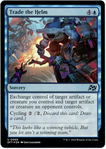 2025 Aetherdrift Art Series Trade the Helm // Trade the Helm [Gold Signature] common #25 common card image