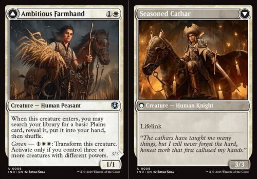 2025 Innistrad Remastered Ambitious Farmhand // Seasoned Cathar #8 uncommon card image